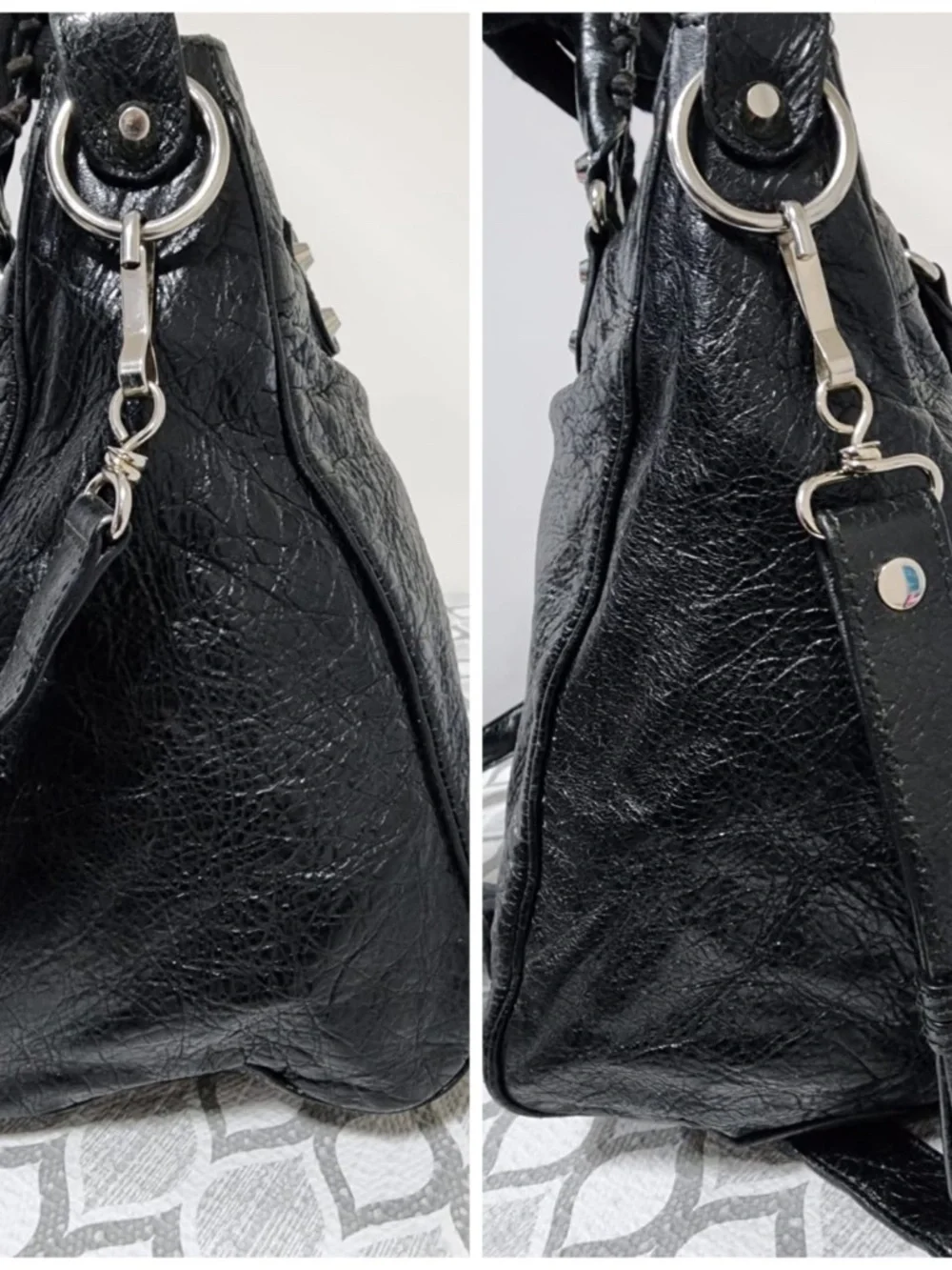 Authentic Balenciaga Motocross Classic Velo Satchel Bag Black